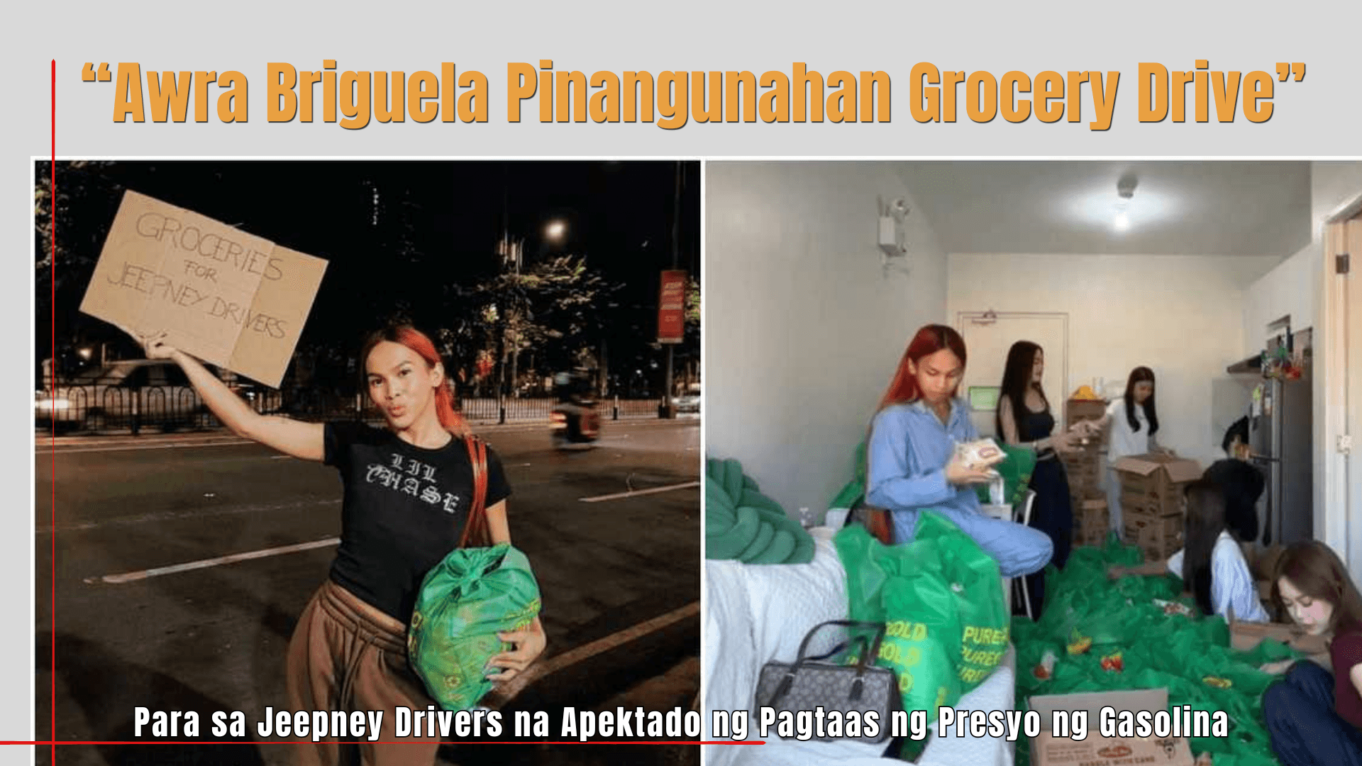Awra Briguela Pinangunahan Grocery Drive for Jeepney Drivers